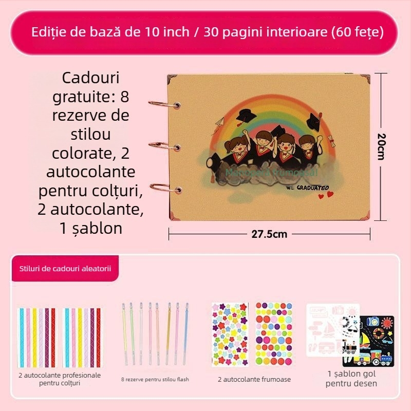 Album de creștere pentru clasa a VI-a – album foto DIY, lucrat manual, pentru absolvirea învățământului primar și grupa mare a grădiniței