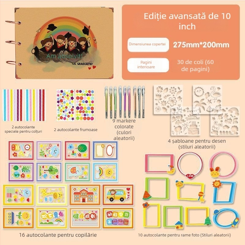 Album de creștere pentru clasa a VI-a – album foto DIY, lucrat manual, pentru absolvirea învățământului primar și grupa mare a grădiniței