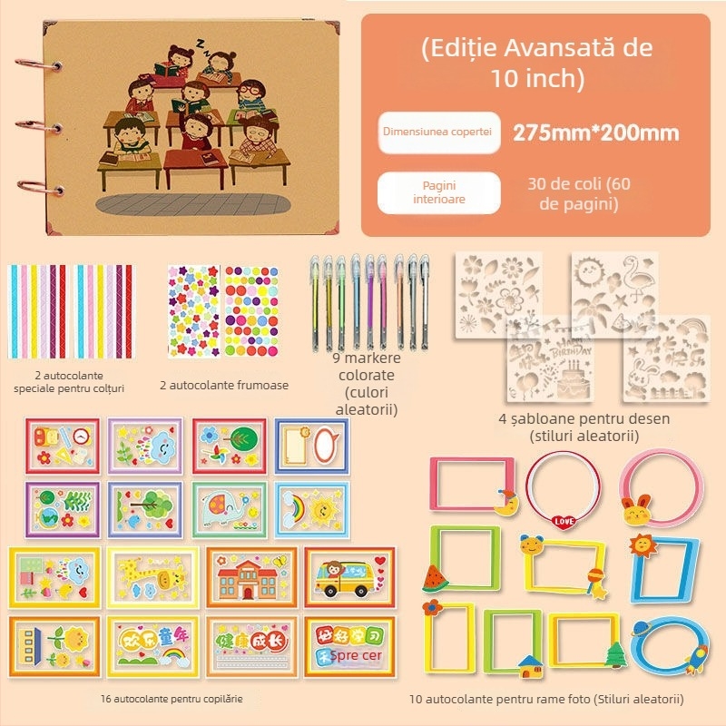 Album de creștere pentru clasa a VI-a – album foto DIY, lucrat manual, pentru absolvirea învățământului primar și grupa mare a grădiniței