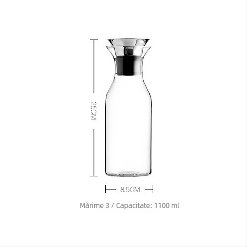 Ceainic din sticlă borosilicat rezistent la temperaturi înalte, cu o capacitate mare, pentru apă rece și ceai.