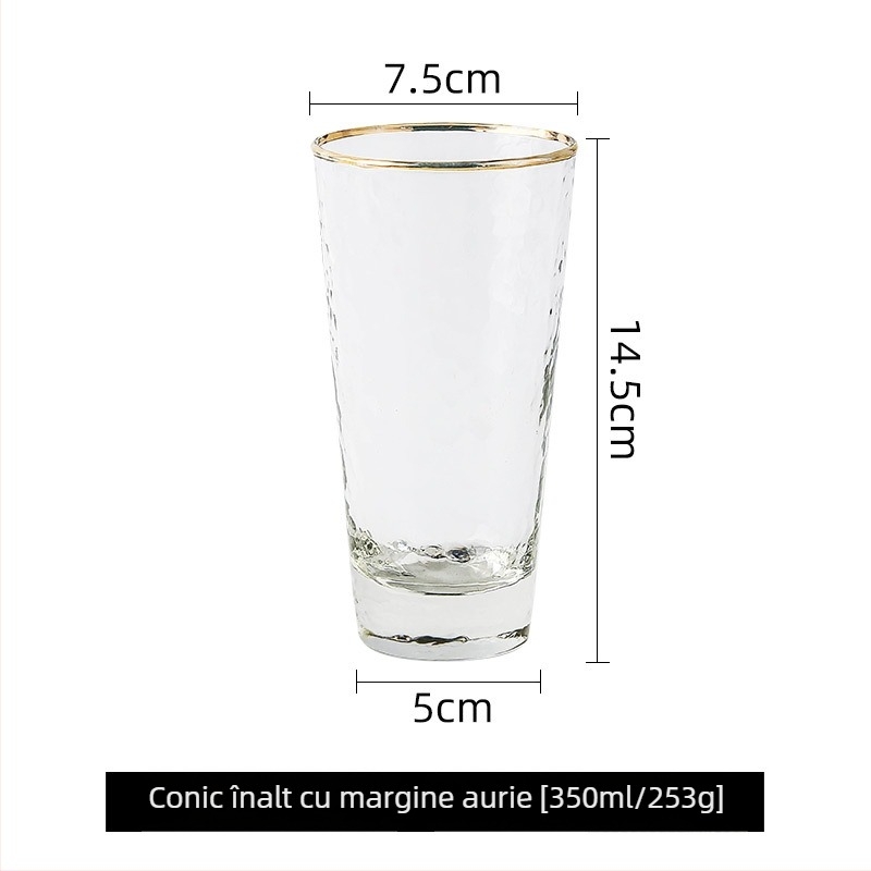 Pahar din sticlă pentru uz casnic, rezistent la temperaturi înalte – potrivit pentru ceai cu lapte, sucuri și băuturi