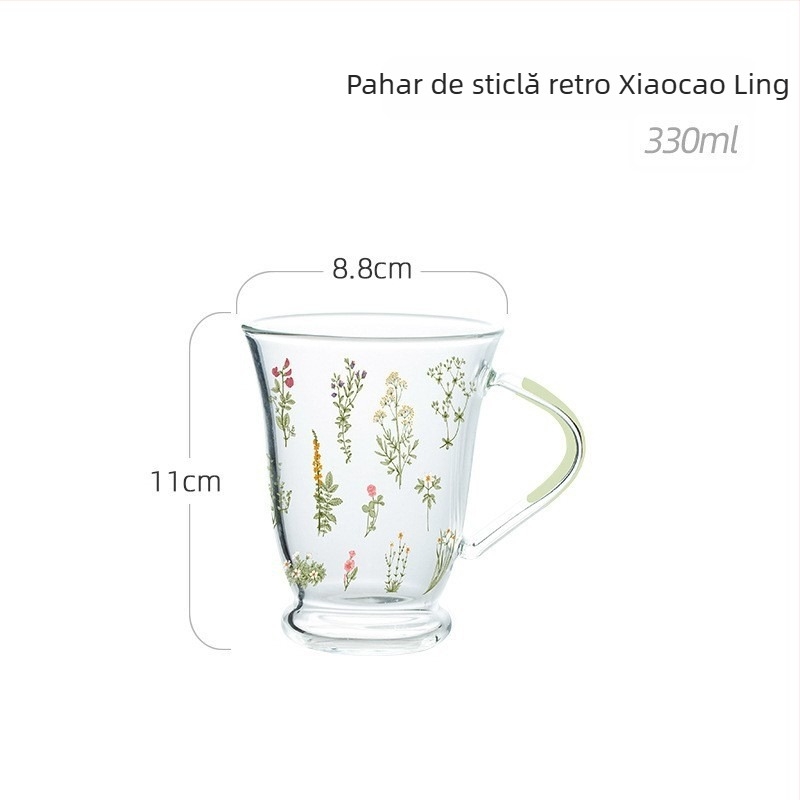 Carafă de sticlă în stil Mori, cu capacitate mare și marcaje de nivel, pentru mic dejun, lapte, ceai și apă rece, uz casnic