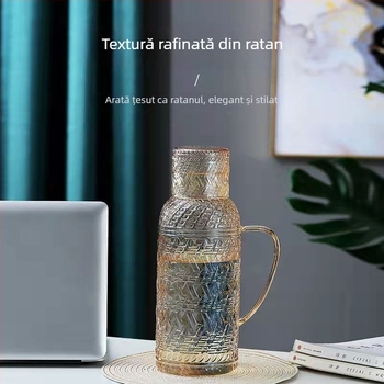 Set ceainic din sticlă vintage pentru apă rece – rezistent la temperaturi mari, capacitate mare, pentru sucuri și băuturi