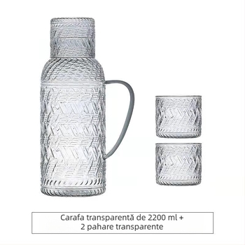 Set ceainic din sticlă vintage pentru apă rece – rezistent la temperaturi mari, capacitate mare, pentru sucuri și băuturi