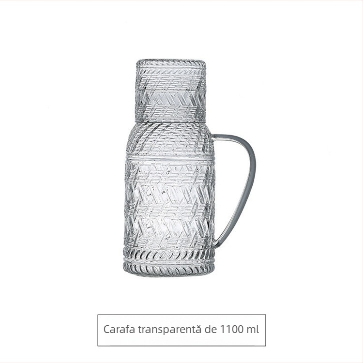 Set ceainic din sticlă vintage pentru apă rece – rezistent la temperaturi mari, capacitate mare, pentru sucuri și băuturi