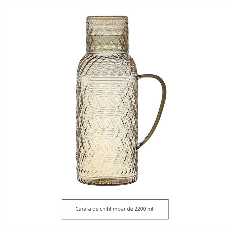 Set ceainic din sticlă vintage pentru apă rece – rezistent la temperaturi mari, capacitate mare, pentru sucuri și băuturi