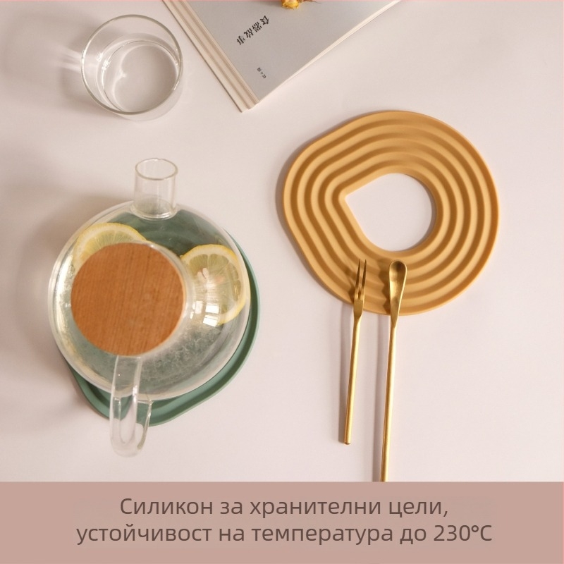 Covoraș din silicon pentru izolație termică la masă — covoraș geometric pentru oale, farfurii și cești