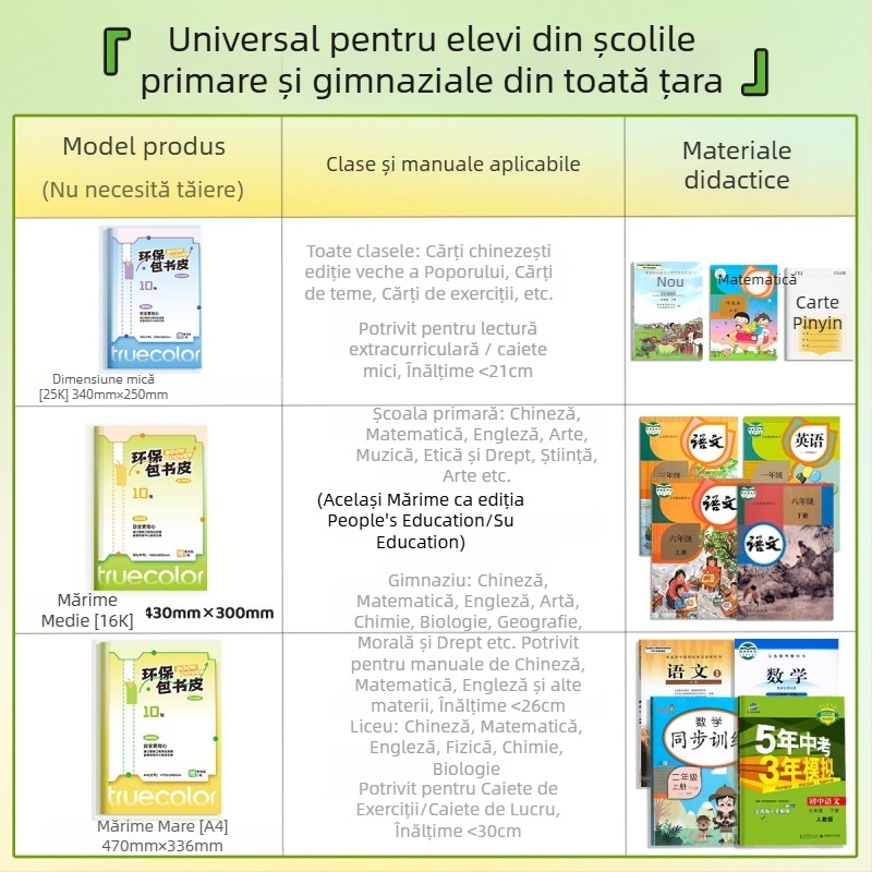 Protecție pentru carte ecologică, mată, autoadezivă, transparentă, rezistentă la apă, îngroșată, 43 × 30 cm