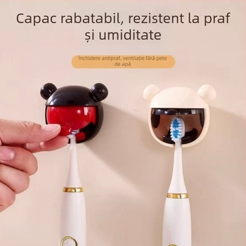 Suport pentru periuta de dinți cu design desen animat, model nou pentru baie, montaj pe perete fără găuri, raft întărit, personalizabil
