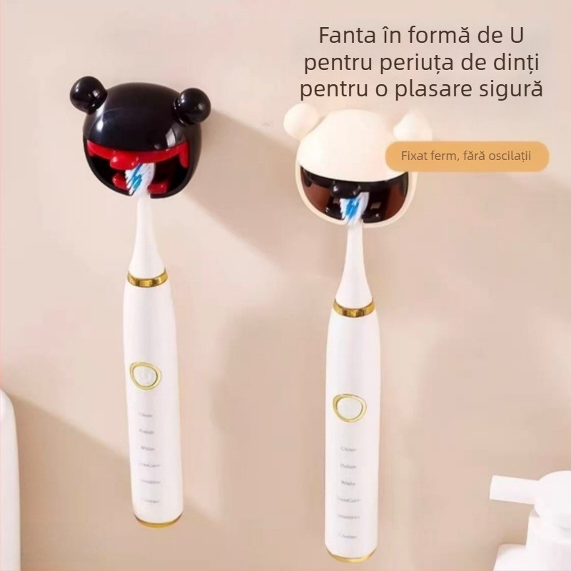 Suport pentru periuta de dinți cu design desen animat, model nou pentru baie, montaj pe perete fără găuri, raft întărit, personalizabil