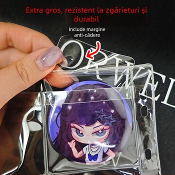 Album pentru păstrarea insignelor, insigne rotunde de 58 mm și 75 mm, mapă cu foi detașabile pentru colecții anime și manga