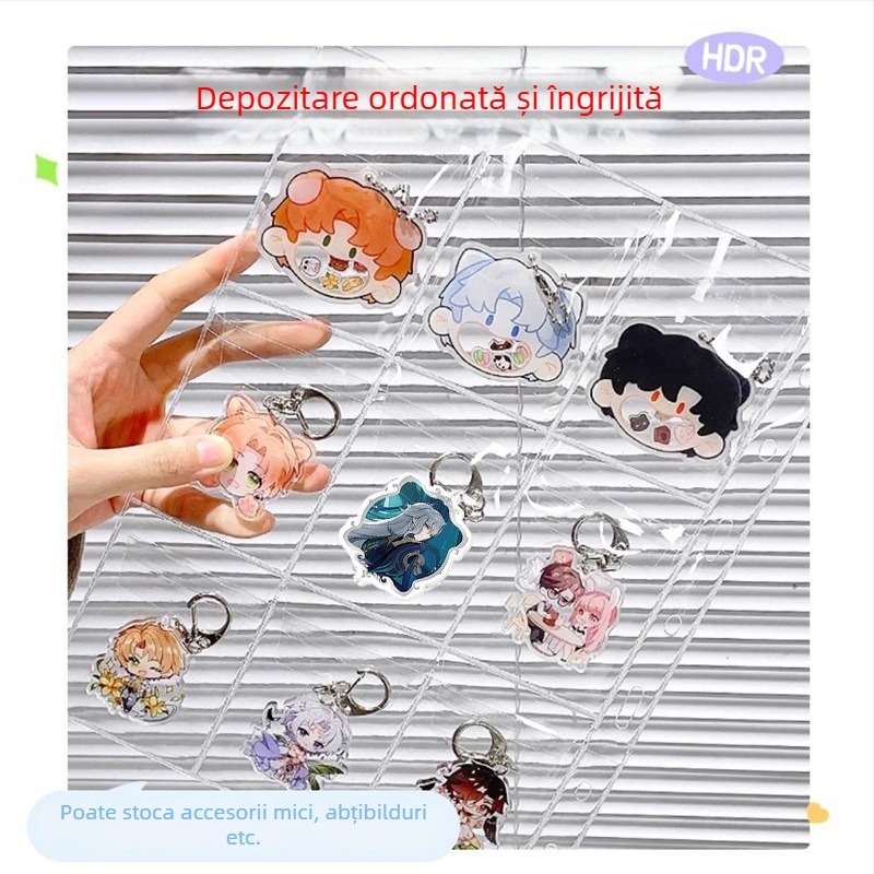 Album pentru păstrarea insignelor, insigne rotunde de 58 mm și 75 mm, mapă cu foi detașabile pentru colecții anime și manga