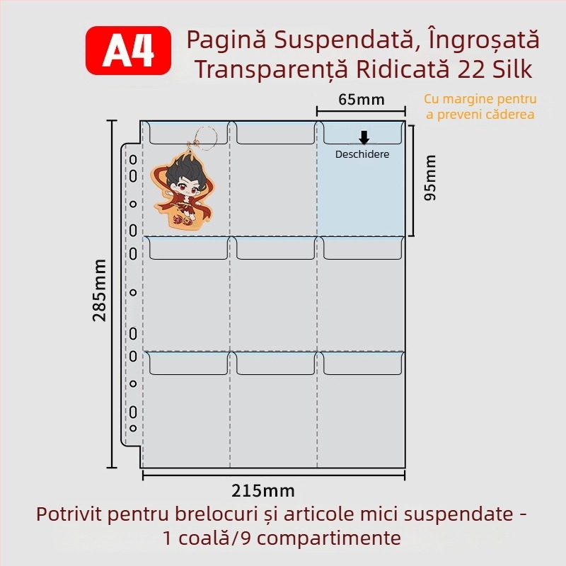 Album pentru păstrarea insignelor, insigne rotunde de 58 mm și 75 mm, mapă cu foi detașabile pentru colecții anime și manga