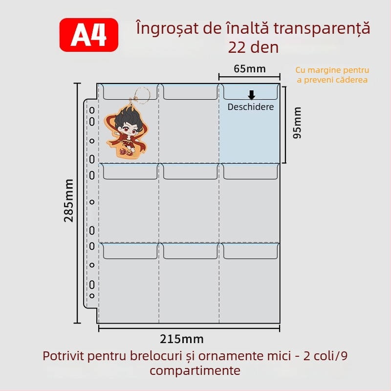 Album pentru păstrarea insignelor, insigne rotunde de 58 mm și 75 mm, mapă cu foi detașabile pentru colecții anime și manga