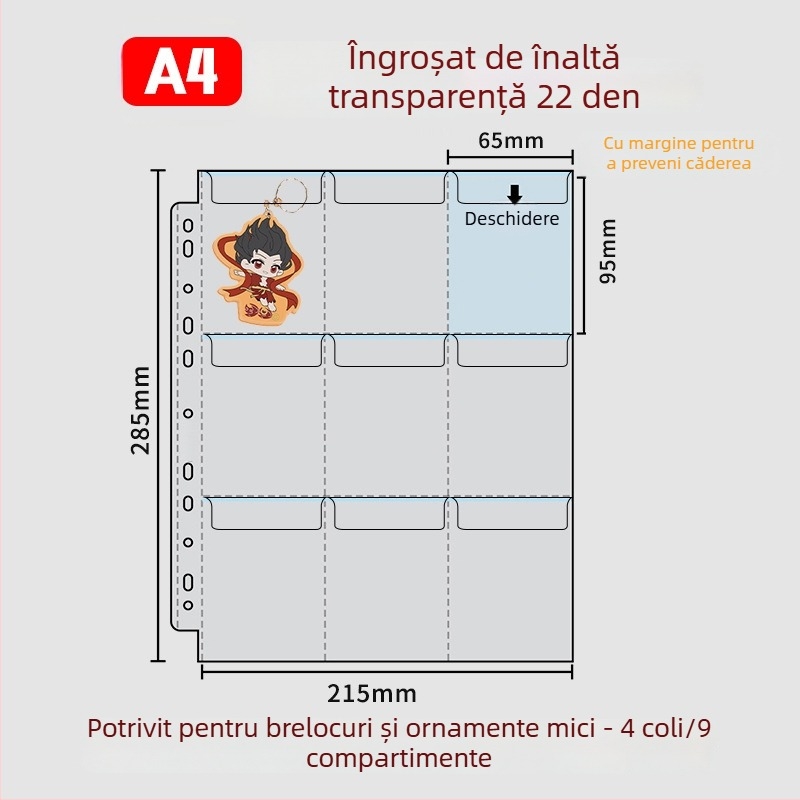 Album pentru păstrarea insignelor, insigne rotunde de 58 mm și 75 mm, mapă cu foi detașabile pentru colecții anime și manga