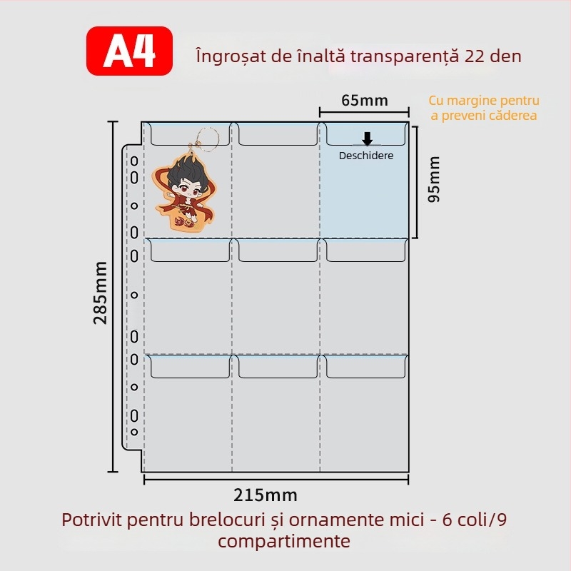 Album pentru păstrarea insignelor, insigne rotunde de 58 mm și 75 mm, mapă cu foi detașabile pentru colecții anime și manga