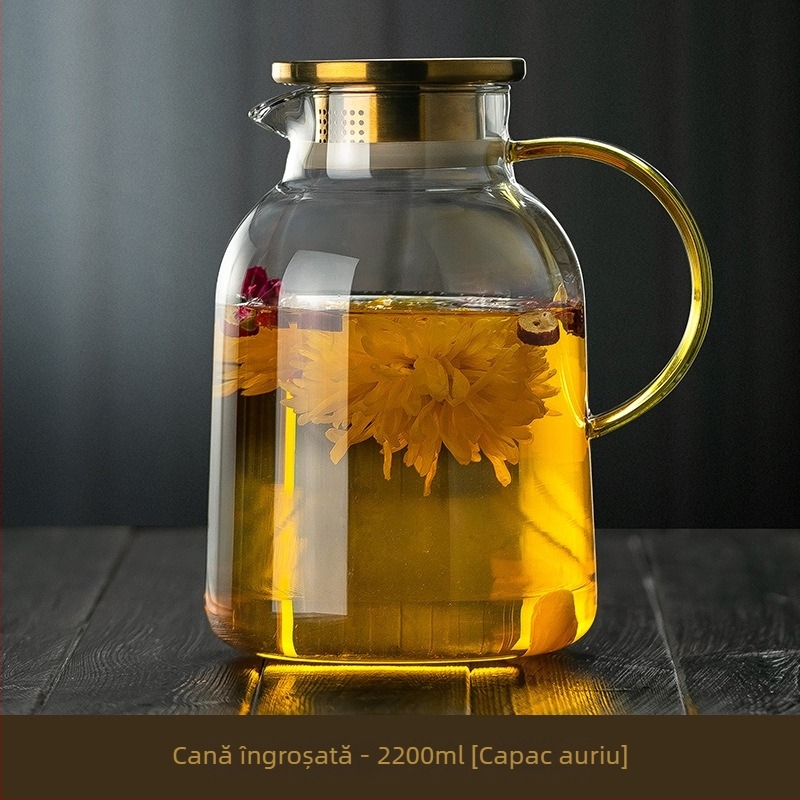 Set de ceai din sticlă pentru abur și fierbere, plită electrică ceramică rezistentă la temperaturi înalte, capacitate mare, pentru uz casnic