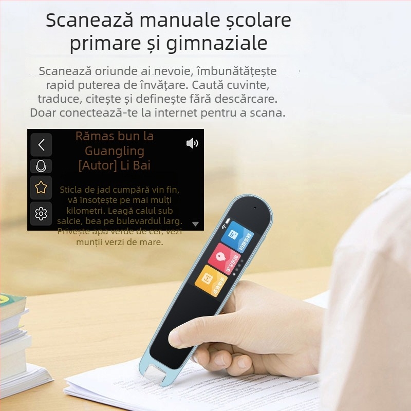 Pix de citire în limba engleză și dicționar pentru elevi — pix de traducere multifuncțional, dispozitiv inteligent de învățare universal