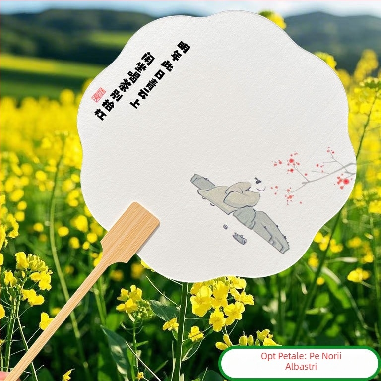 Evantai lacuit în stil chinezesc, cu inscripție, din bambus, pentru fotografie, călătorii și decor; personalizează cu fotografia și textul tău.
