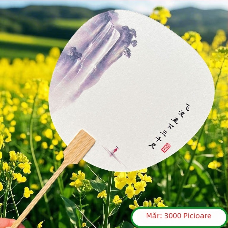 Evantai lacuit în stil chinezesc, cu inscripție, din bambus, pentru fotografie, călătorii și decor; personalizează cu fotografia și textul tău.