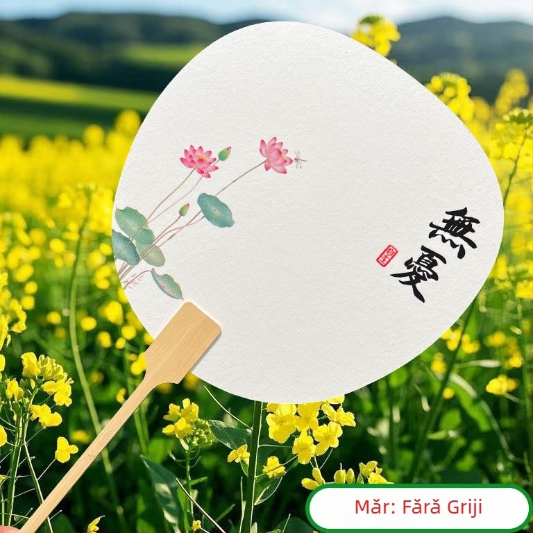 Evantai lacuit în stil chinezesc, cu inscripție, din bambus, pentru fotografie, călătorii și decor; personalizează cu fotografia și textul tău.