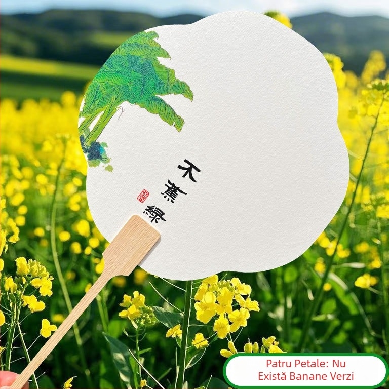 Evantai lacuit în stil chinezesc, cu inscripție, din bambus, pentru fotografie, călătorii și decor; personalizează cu fotografia și textul tău.