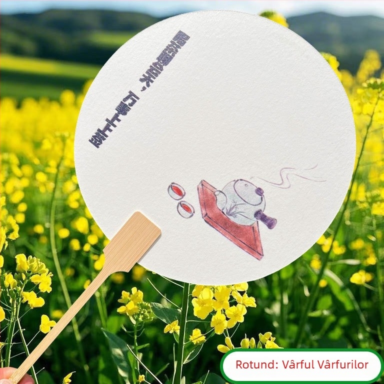 Evantai lacuit în stil chinezesc, cu inscripție, din bambus, pentru fotografie, călătorii și decor; personalizează cu fotografia și textul tău.