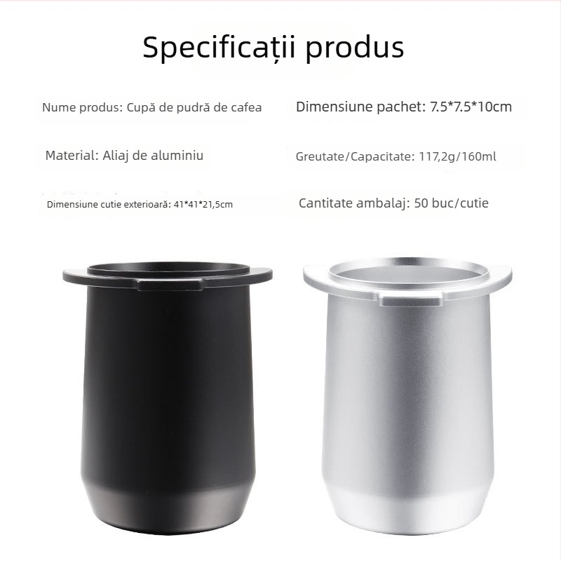 Platinum Rich 8 Series Accesorii cafea: Ceașă de aromă, Dozator din aliaj de aluminiu pentru cafea, Ceașă de dozare din oțel inoxidabil, Diametru 54 mm