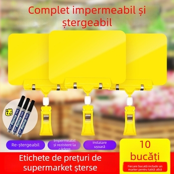 Carte de afișare a prețului ștergibil pentru fructe și legume, cu etichetă de preț și clips