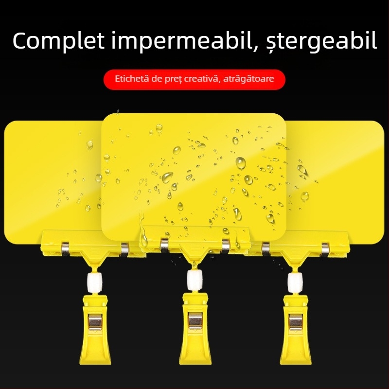 Carte de afișare a prețului ștergibil pentru fructe și legume, cu etichetă de preț și clips