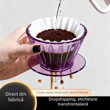 Filtru de cafea pentru preparare manuală, extracție prin picurare, ceașcă cu bază plată, ustensilă de bucătărie din plastic