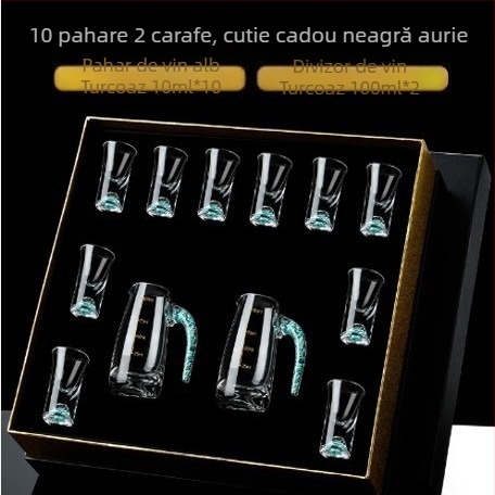 Set de pahare din sticlă cu foiță de aur pentru băuturi spirtoase, pahare mici de vin, elegant și de înaltă calitate