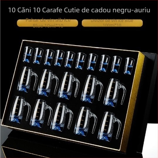 Set de pahare din sticlă cu foiță de aur pentru băuturi spirtoase, pahare mici de vin, elegant și de înaltă calitate
