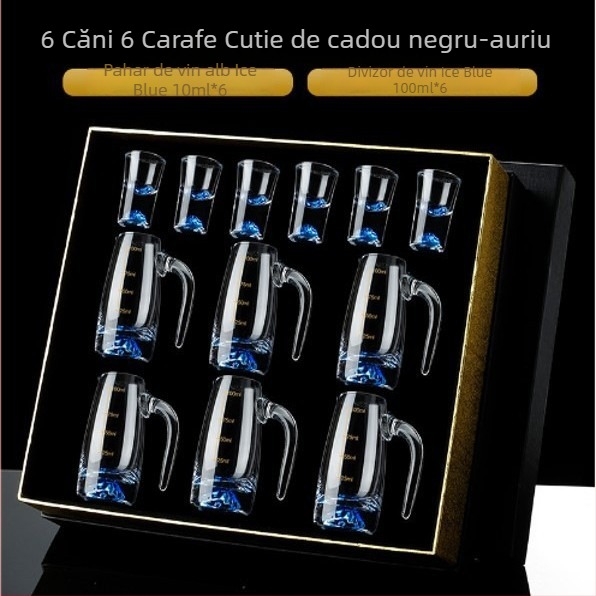 Set de pahare din sticlă cu foiță de aur pentru băuturi spirtoase, pahare mici de vin, elegant și de înaltă calitate