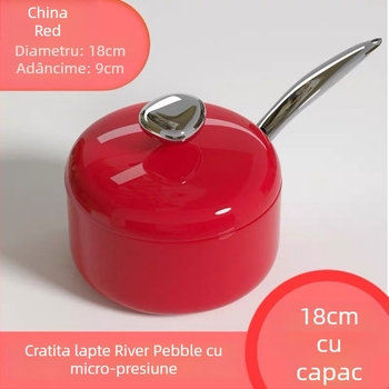 Set de vase antiaderente cu piatră Maifan, oală pentru lapte și tigaie cu fund plat, compatibil cu plitele cu inducție
