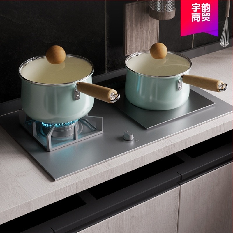 Oală ceramică antiaderentă pentru lapte destinat bebelușilor, all-in-one pentru prăjit și fiert, compatibilă cu plite cu gaz și electrice, mică oală de supă pentru tăiței