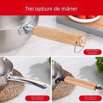 Oală pentru hrana bebelușilor și încălzire lapte, oală mică din oțel inoxidabil pentru tăiței și supe, compatibilă cu plita cu inducție, antiaderentă, utilizare comercială