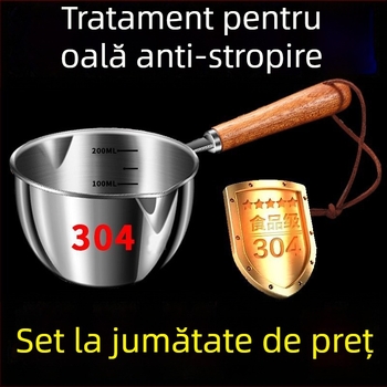 304 oțel inoxidabil cu trei straturi – mic vas pentru ulei, vas special pentru ulei încins, oală mini pentru ulei