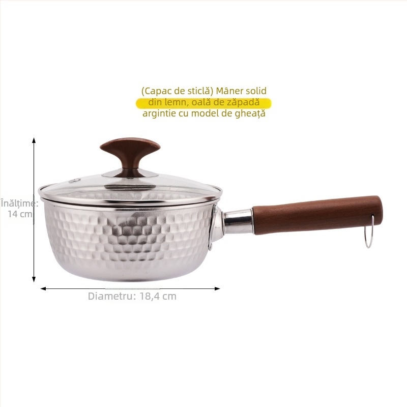 Snow Rock Oală de Lapte din Titan Pur, Fără Strat, Îngroșată, Potrivită pentru Hrana Bebelușilor, Porție Unică, Utilizare Casnică pentru Mic Dejun