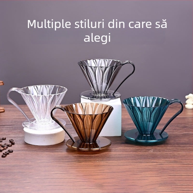 Set filtru cafea V60 din sticlă: dripper din sticlă, cafetieră, pâlnie și filtre de hârtie