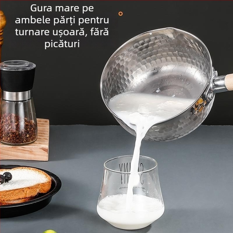 Mini oală de lapte din oțel inoxidabil, fără strat – pentru hrana bebelușilor, supă și tăiței instant