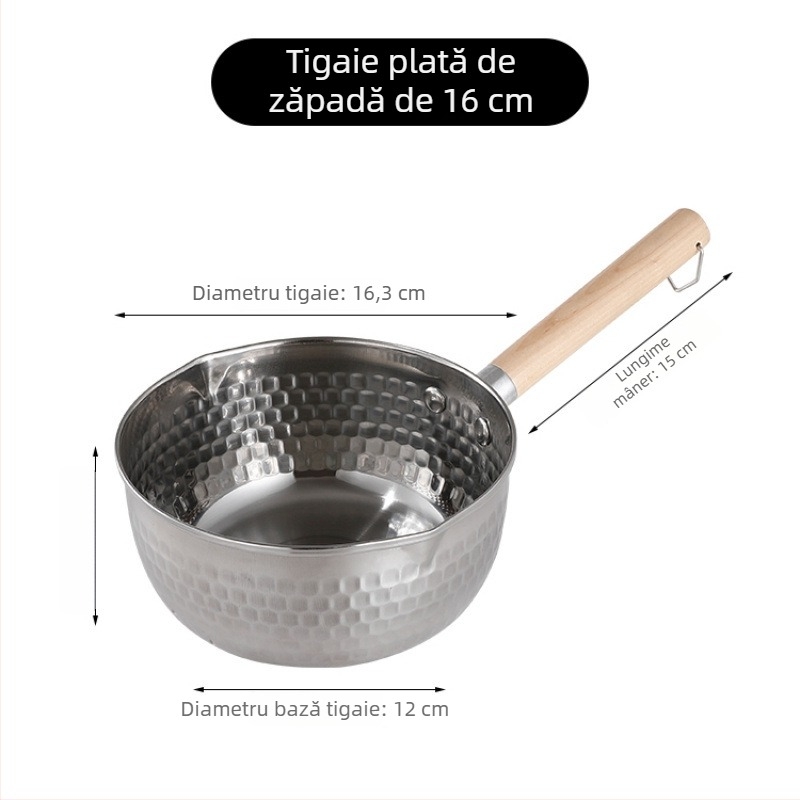 Mini oală de lapte din oțel inoxidabil, fără strat – pentru hrana bebelușilor, supă și tăiței instant