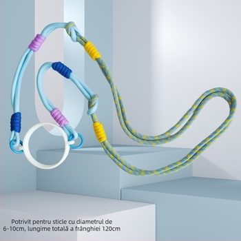 Bretea împletită lungă pentru sticle de apă, curea crossbody compatibilă cu cănile izolate Stanley, șnur pentru pahare cu gheață și inele pentru pahare