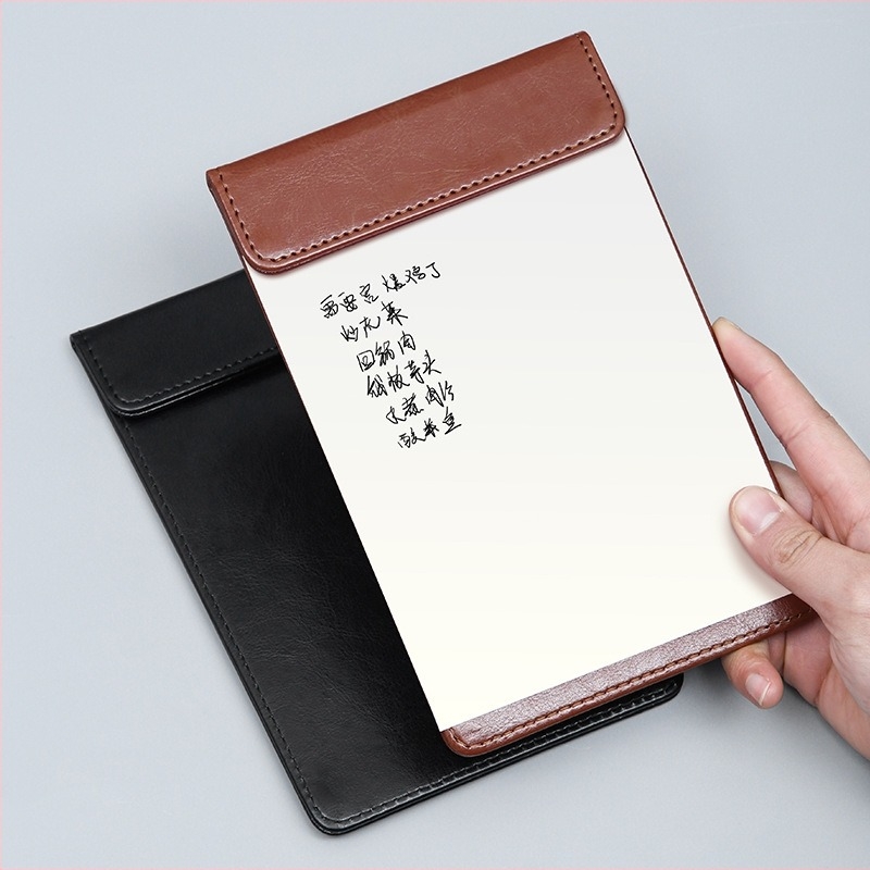 Clipboard din piele A4 cu planșă de scriere, dosar, clip pentru meniu, logo personalizat