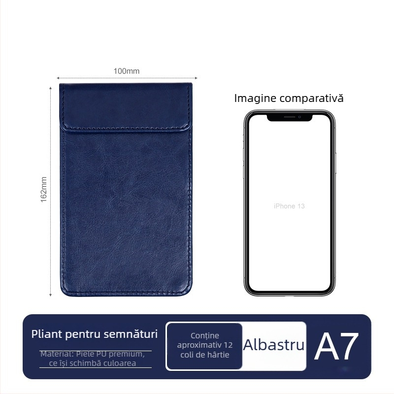 Clipboard din piele A4 cu planșă de scriere, dosar, clip pentru meniu, logo personalizat