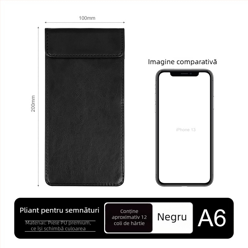 Clipboard din piele A4 cu planșă de scriere, dosar, clip pentru meniu, logo personalizat