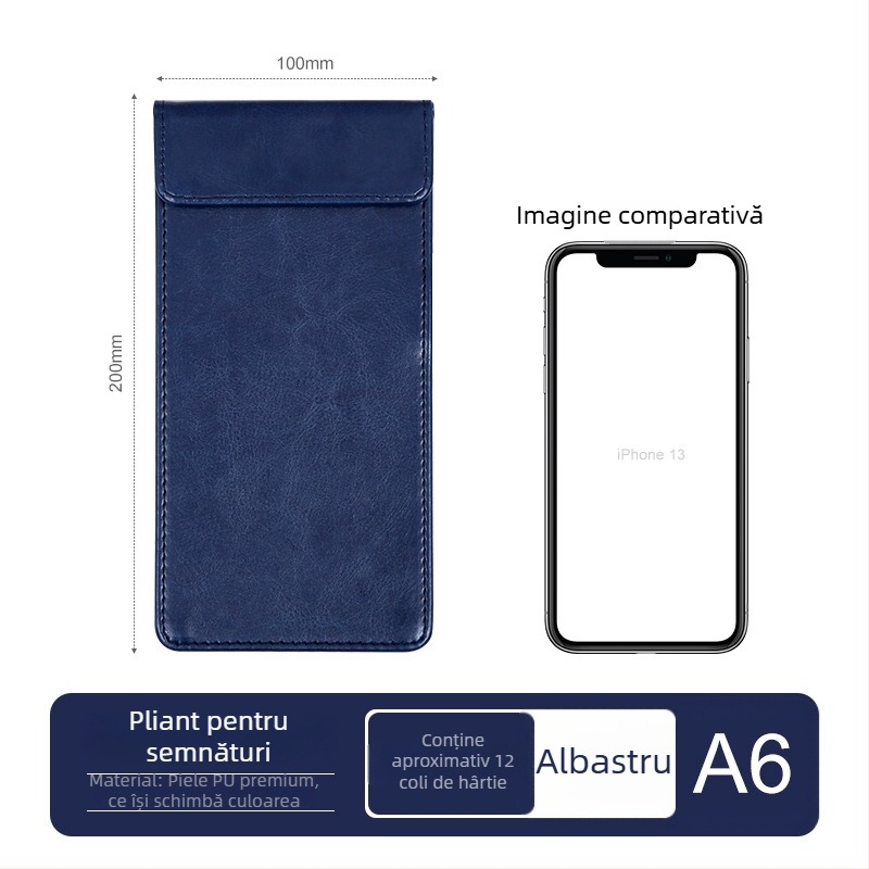 Clipboard din piele A4 cu planșă de scriere, dosar, clip pentru meniu, logo personalizat