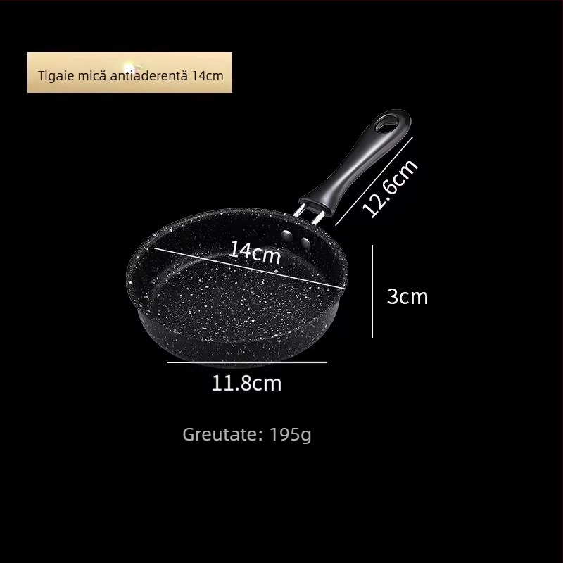 Tigaie cu Maifan stone pentru ouă, mică tigaie plată, antiaderentă pentru uz casnic