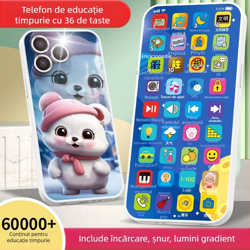 Telefon educațional pentru copii — dispozitiv multifuncțional de învățare cu muzică