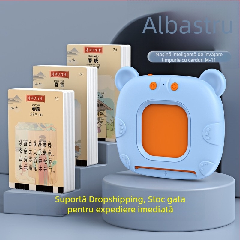 Mașină de învățare cu introducerea de carduri pentru educație timpurie - conținut bilingv chinezo-engleză: 300 poeme Tang, funcții muzicale